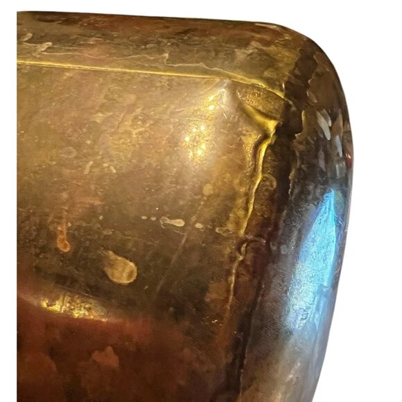 Brass Bucket Pot Planter Handmade Cast Iron Handle - Picture 11 of 13